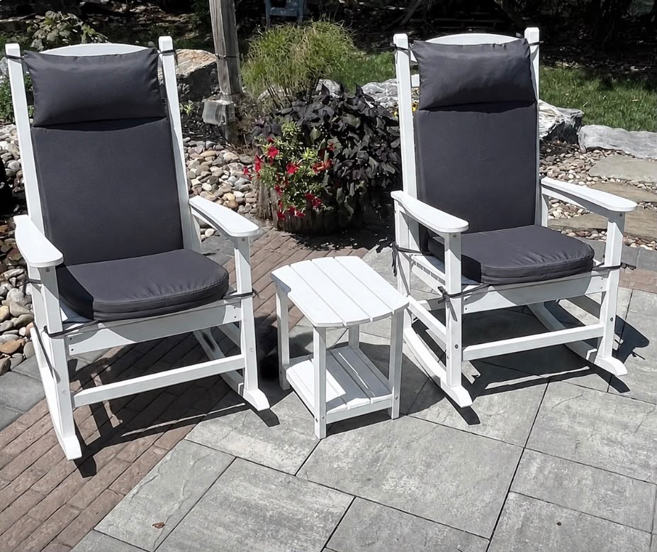 patio rockers and table