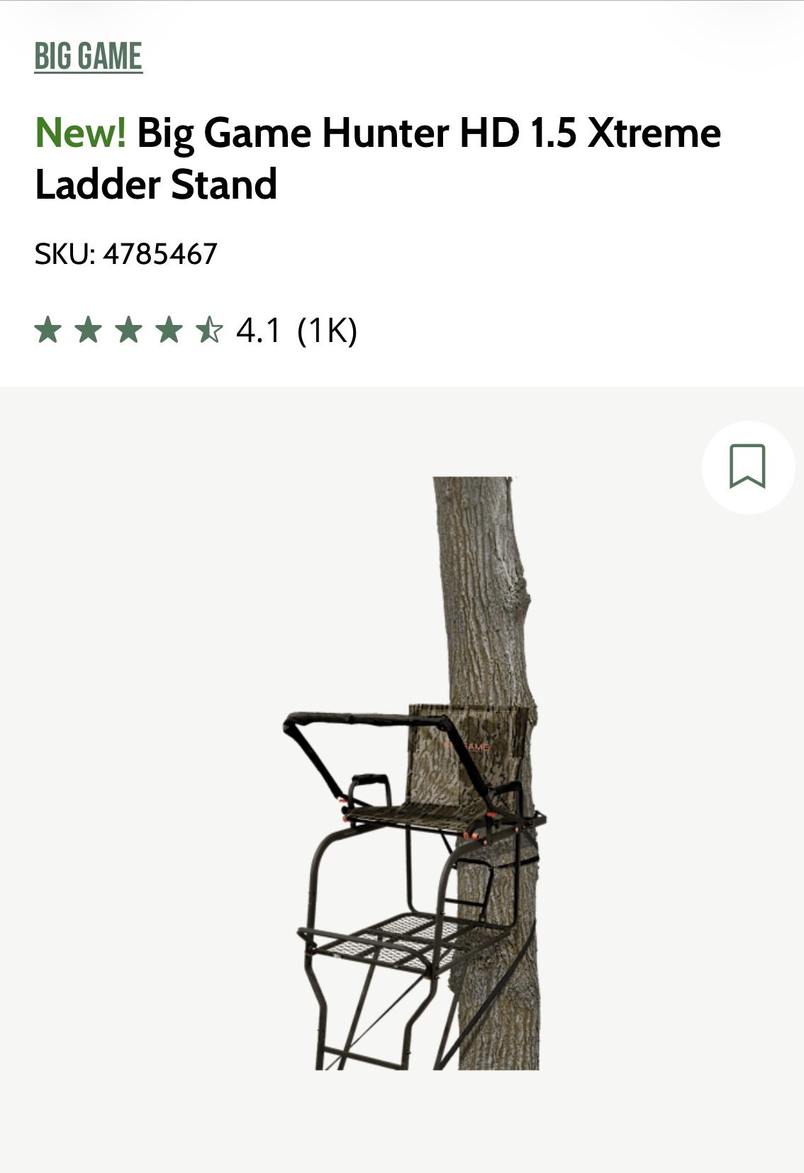 Big Game Ladder Stand 