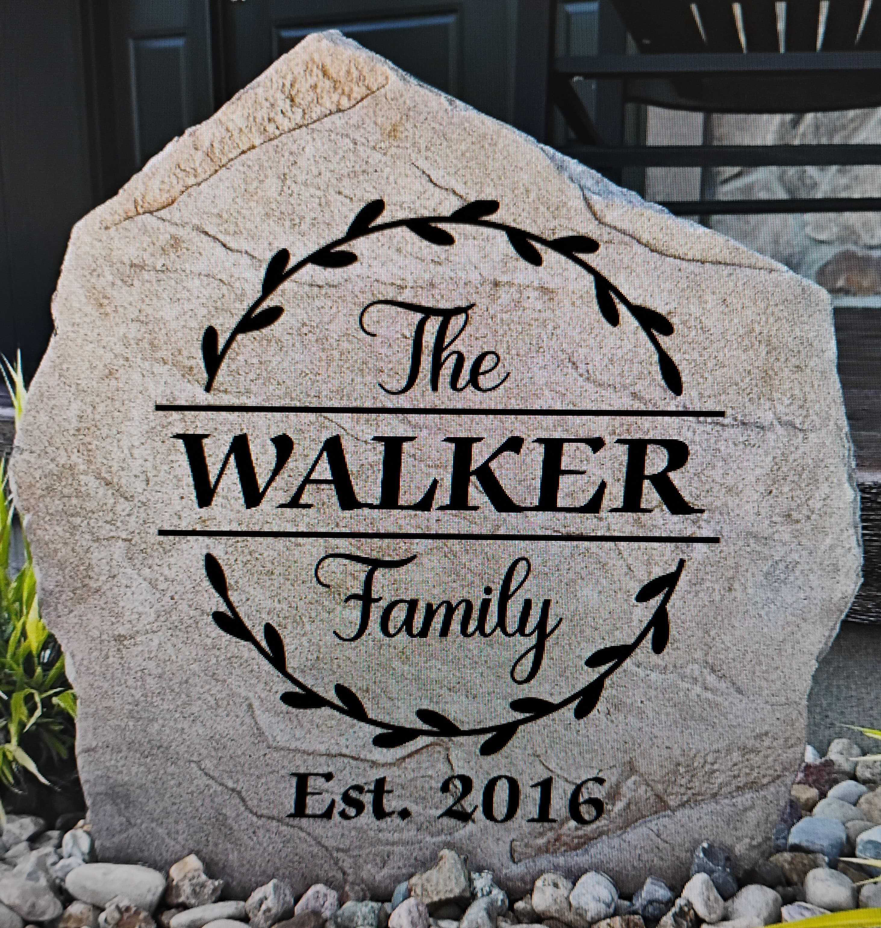 Custom engraved stone